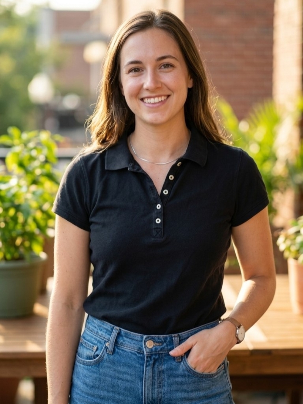 L.L. Bean Women's Black Solid Slightly Fitted Short Sleeve Polo Shirt S